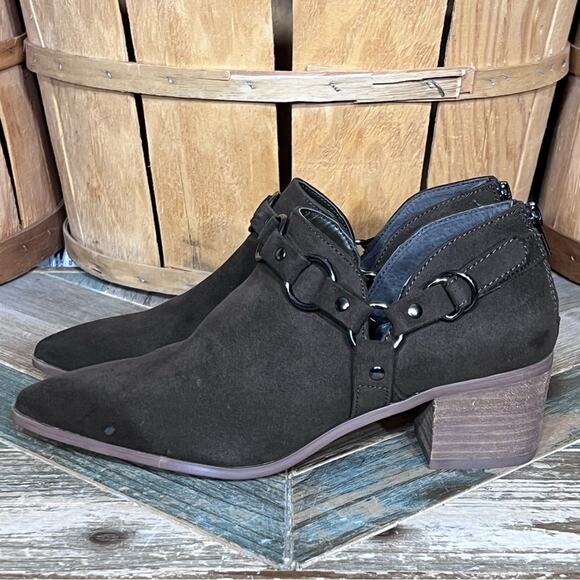 Carlos by Carlos Santana Pointer Harness Brown Faux Suede Zip Ankle Boot Women 8 - Picture 2 of 12